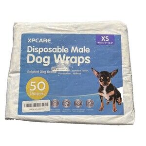 All Absorb Disposable Male Dog Wraps XS 50 Count Breathable Leak Proof